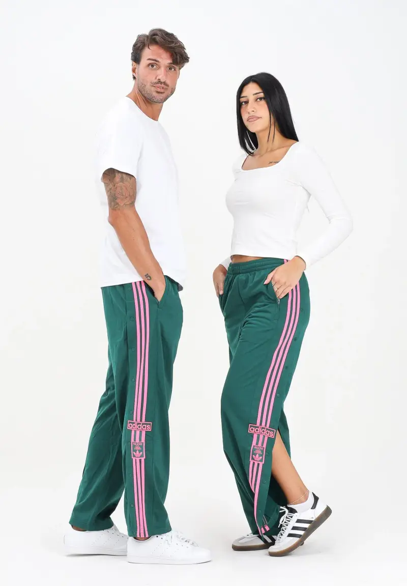 Pantalone sportivo Adibreak verde e rosa per uomo e donna miniatura 2