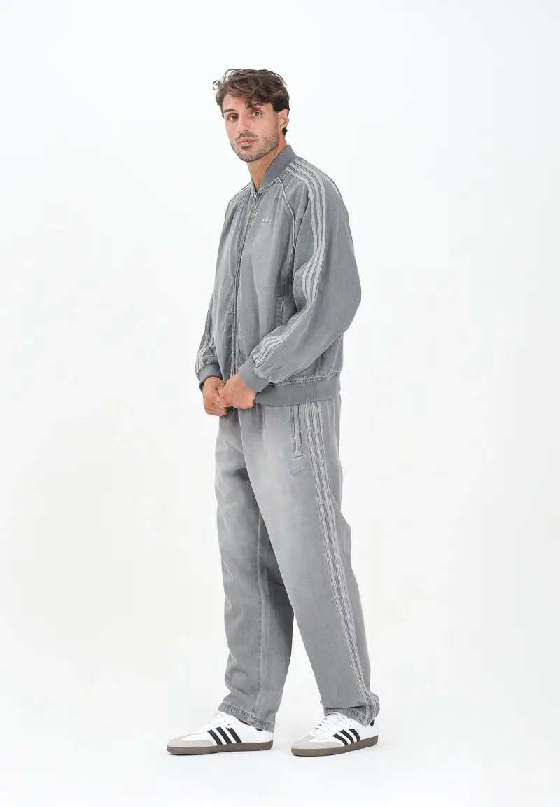 Adidas Originals Pantaloni sportivi Adicolor Loose Denim Stone grigio miniatura 2