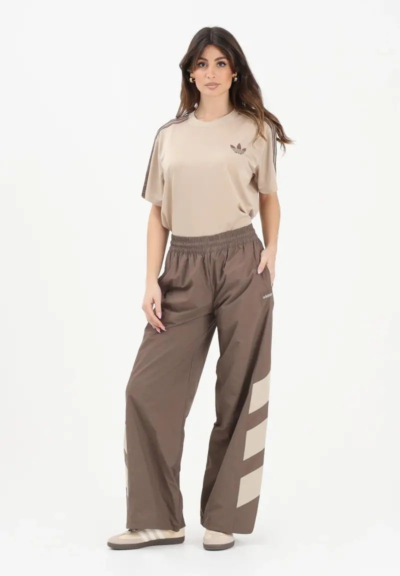 Pantalone sportivo BLOCKED WASHED marrone da donna miniatura 2