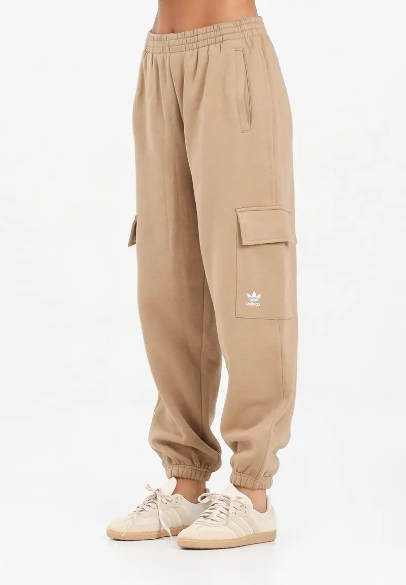 Pantalone sportivo Essentials Fleece Cargo beige da donna