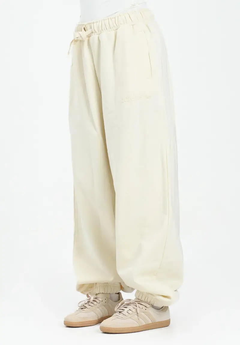 Pantalone sportivo Essentials Linear Jogger Oversized panna da donna