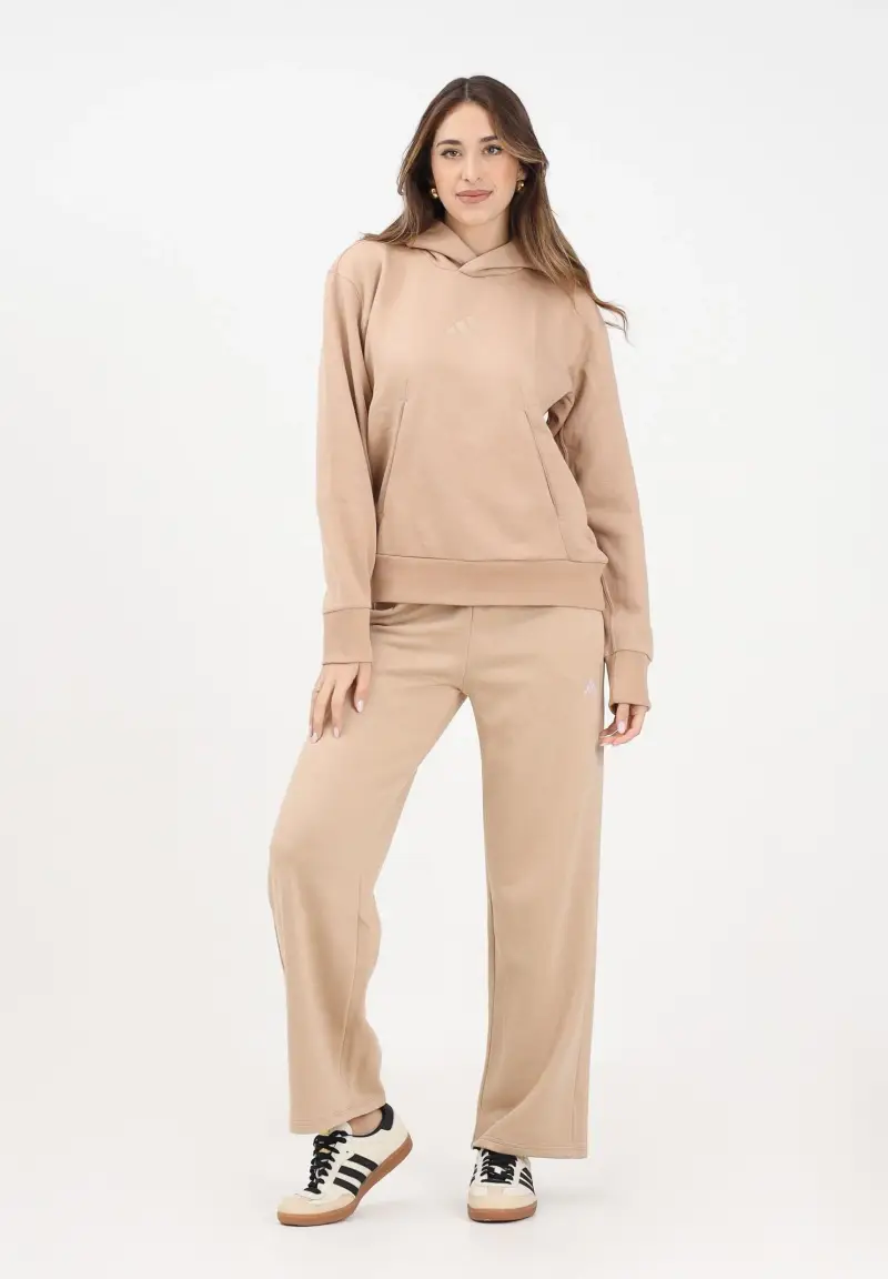 Pantalone sportivo Essentials Small Logo Feel Cozy Open-Hem beige da donna miniatura 2