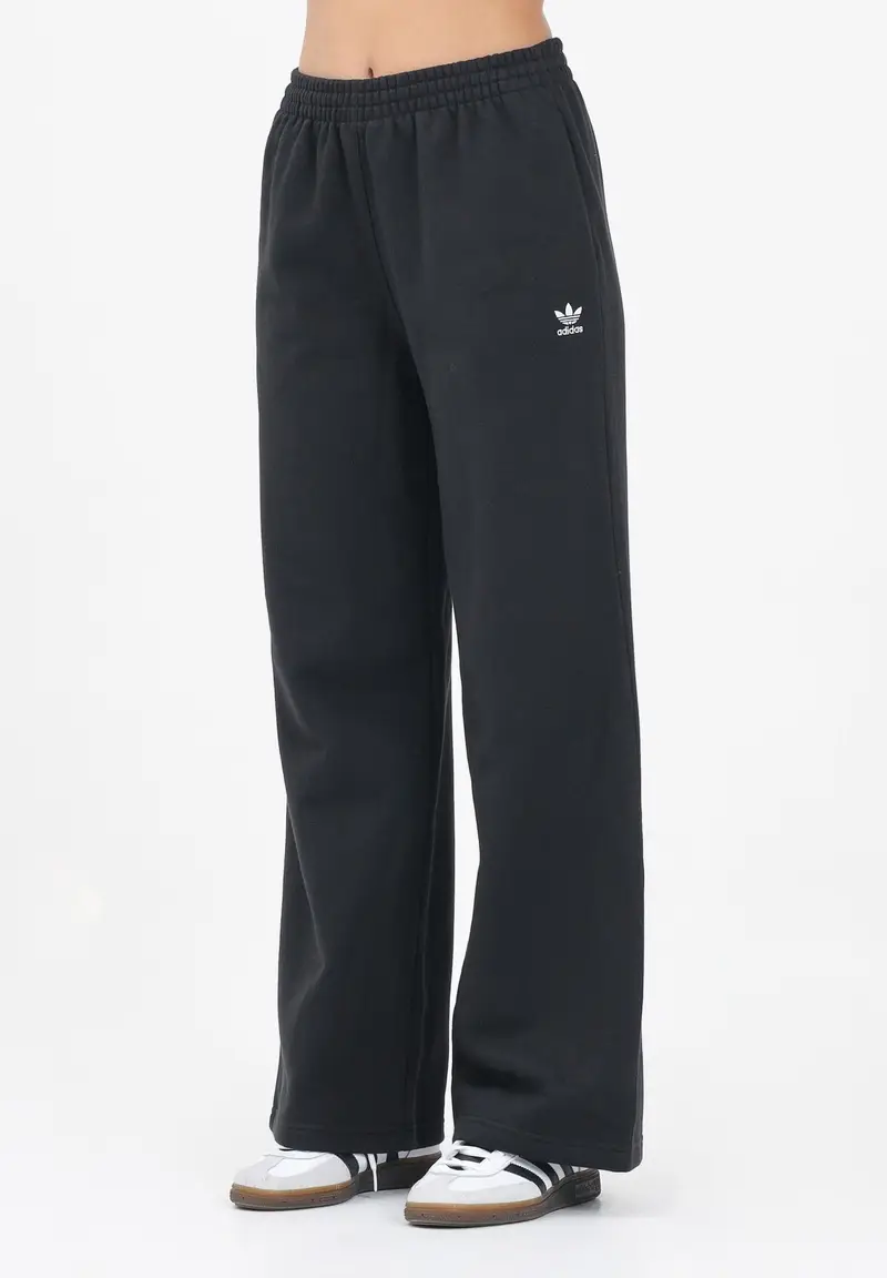 ADIDAS ORIGINALS Pantalone sportivo Essentials Wide Leg Fleece nero da donna