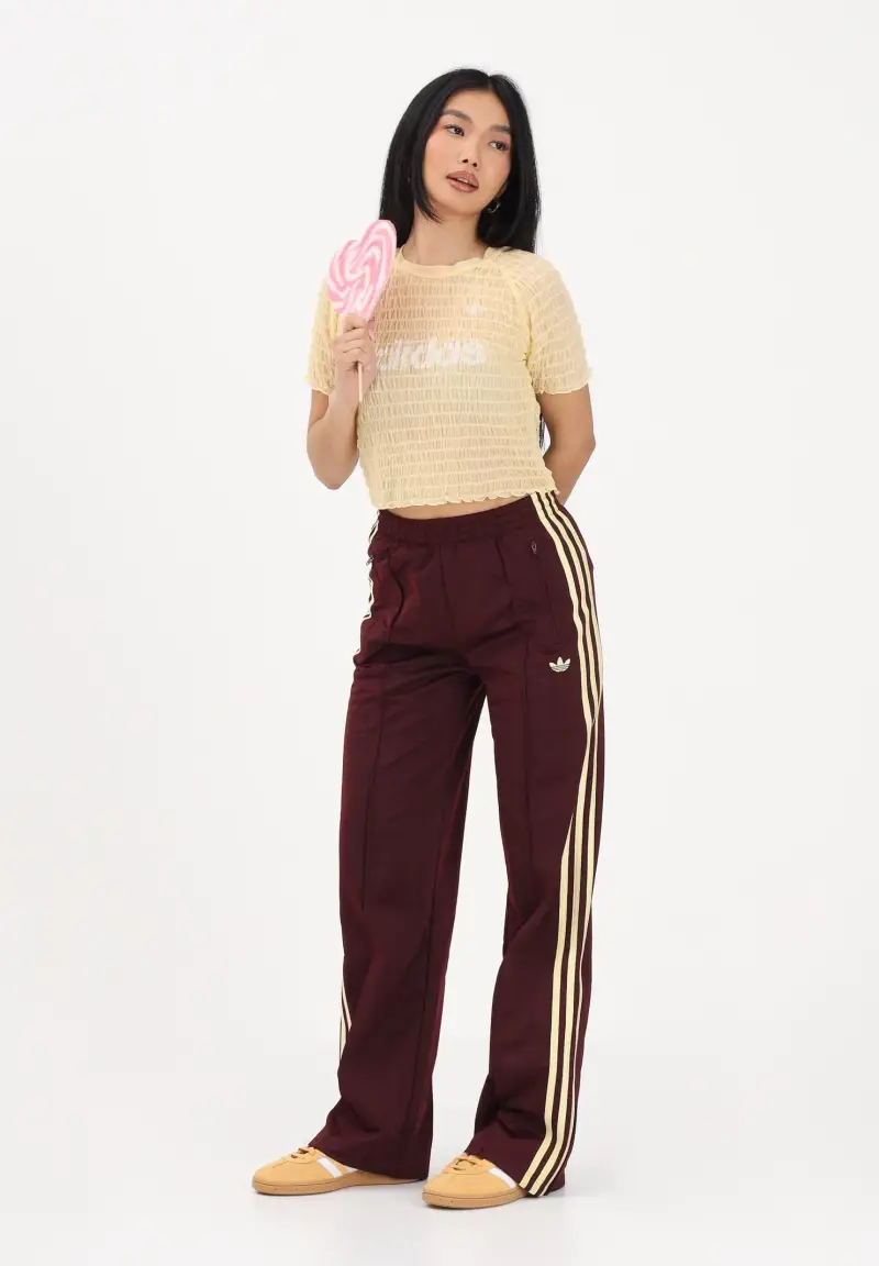 Pantalone sportivo Firebird bordeaux e giallo da donna miniatura 2