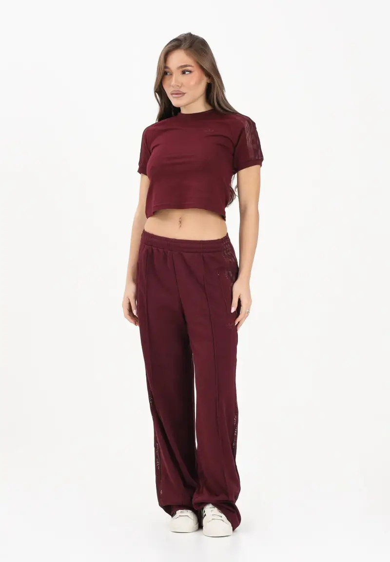 Pantalone sportivo FIREBIRD IN PIZZO bordeaux da donna miniatura 2