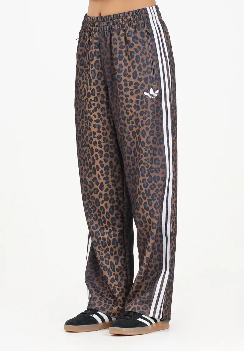 Pantalone sportivo Firebird Loose Leopard beige da donna