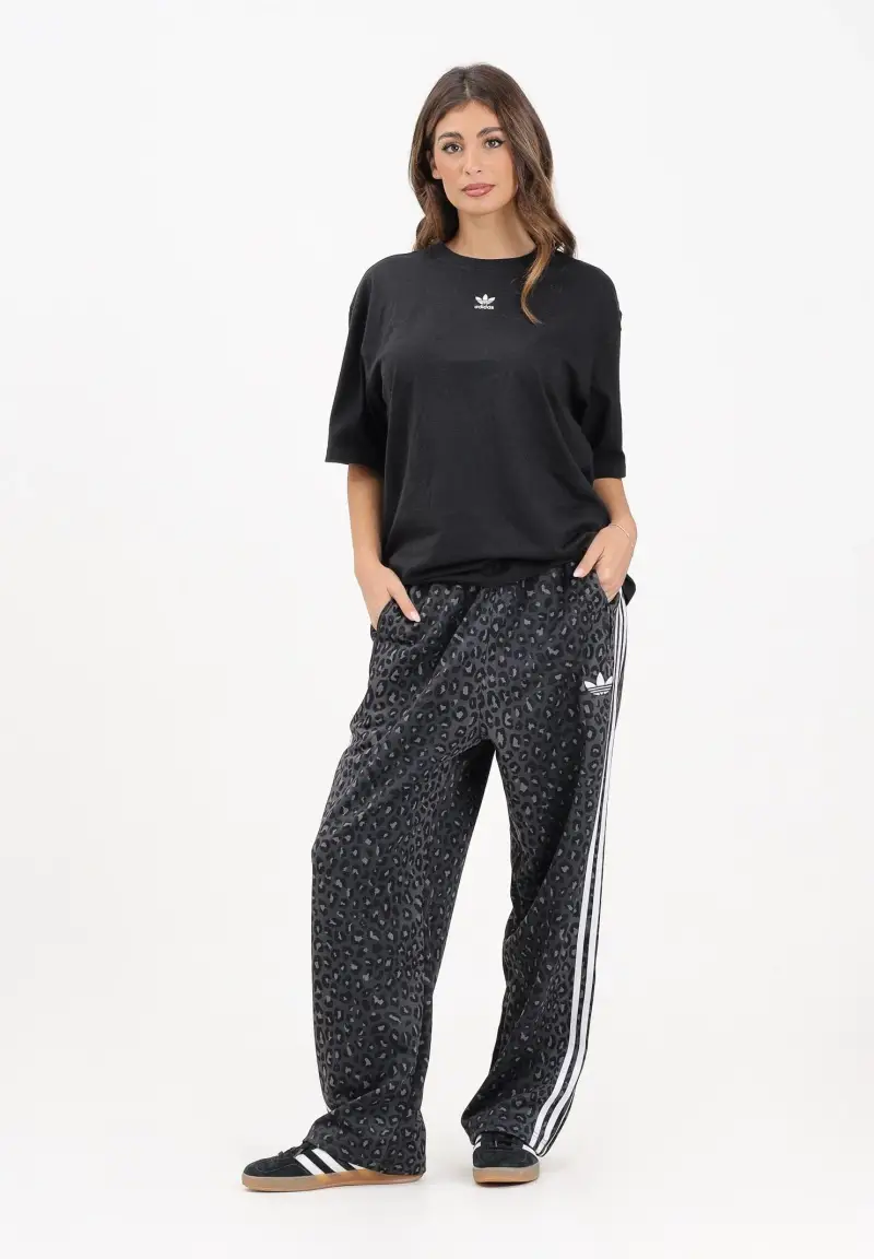 Pantalone sportivo Firebird Loose Leopard nero da donna miniatura 2