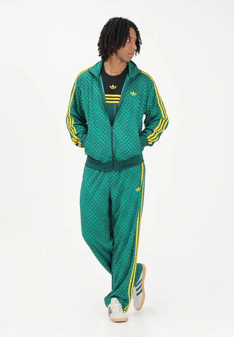 Pantalone sportivo FIREBIRD LOOSE MONOGRAM verde e giallo da uomo miniatura 2