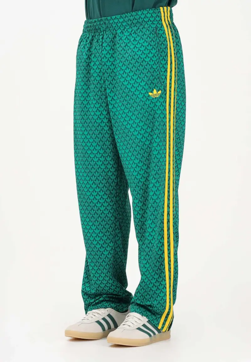 Pantalone sportivo FIREBIRD LOOSE MONOGRAM verde e giallo da uomo