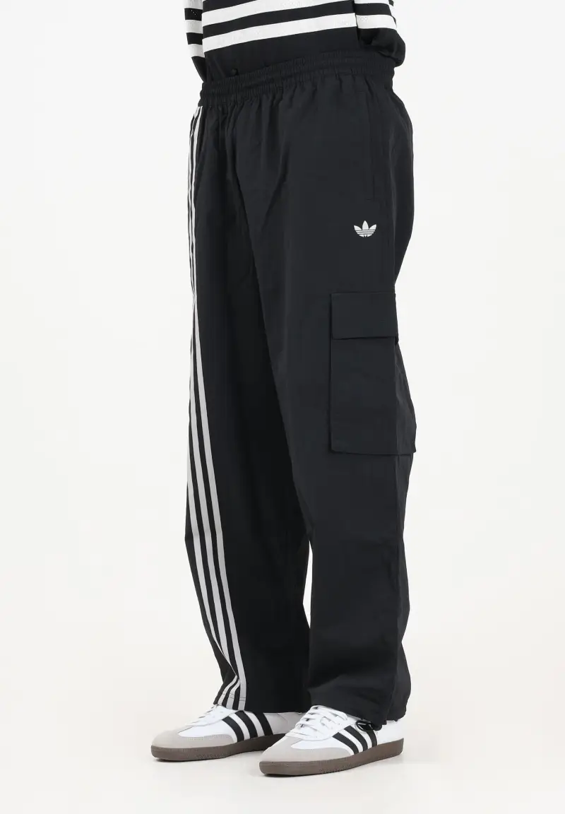 Pantalone sportivo Front Stripes Woven Cargo nero da uomo
