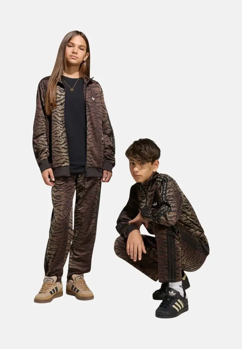 Pantalone sportivo TRACK FIREBIRD AOP tigrato marrone per bambino e bambina miniatura 2