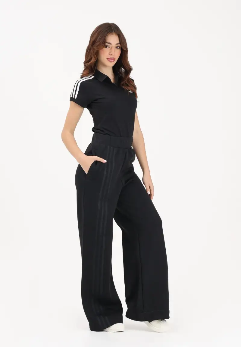 Pantalone sportivo Wide Off Placed 3-STRIPES nero da donna miniatura 2