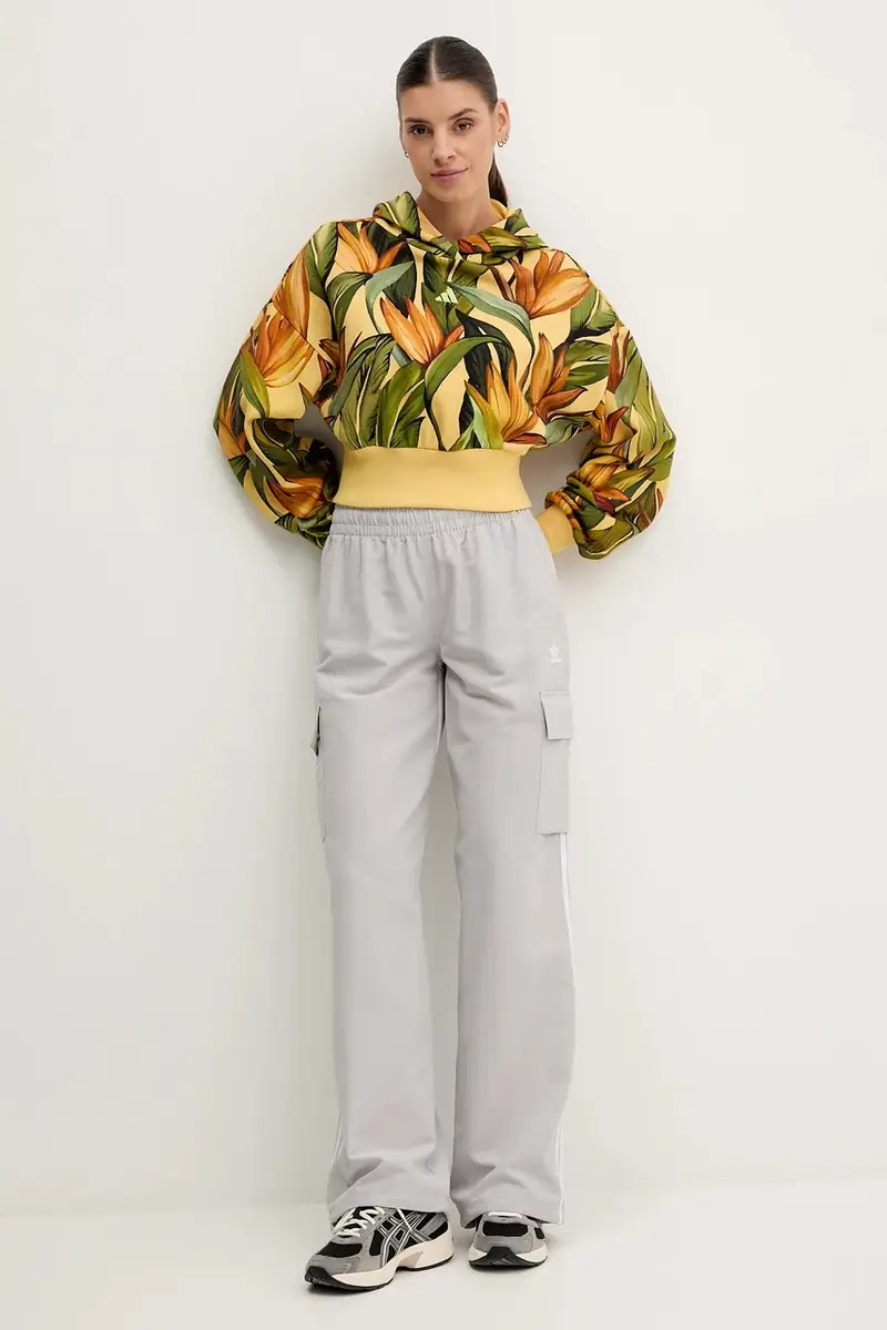 pantaloni 3-Stripes donna colore grigio con applicazione JC8139 miniatura 2