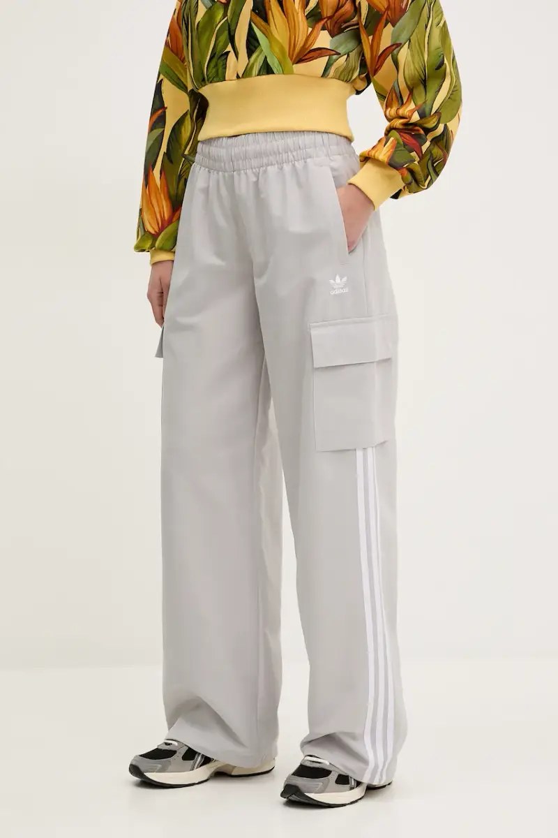 pantaloni 3-Stripes donna colore grigio con applicazione JC8139