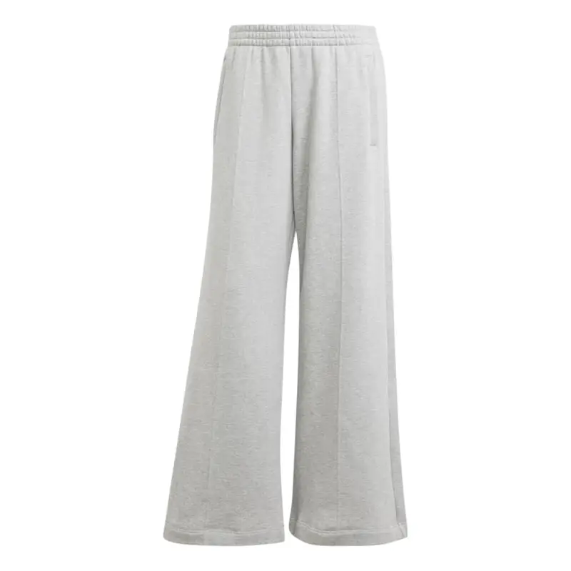 Pantaloni A Palazzo Doppio Elastico Grigio Donna M