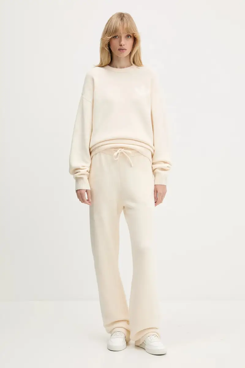 pantaloni con aggiunta di cotone bambini Knitted Pants Beige miniatura 2