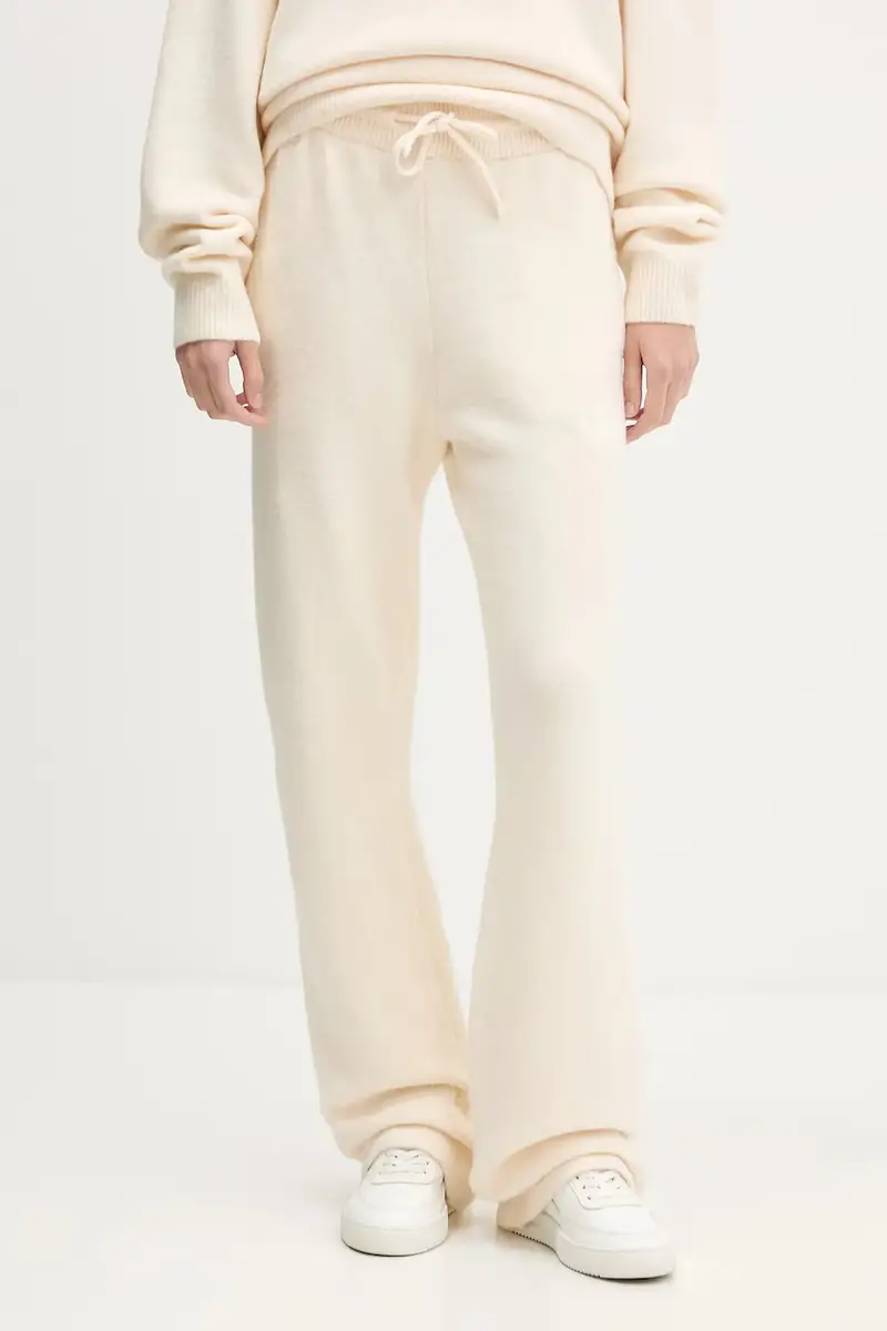 pantaloni con aggiunta di cotone bambini Knitted Pants Beige