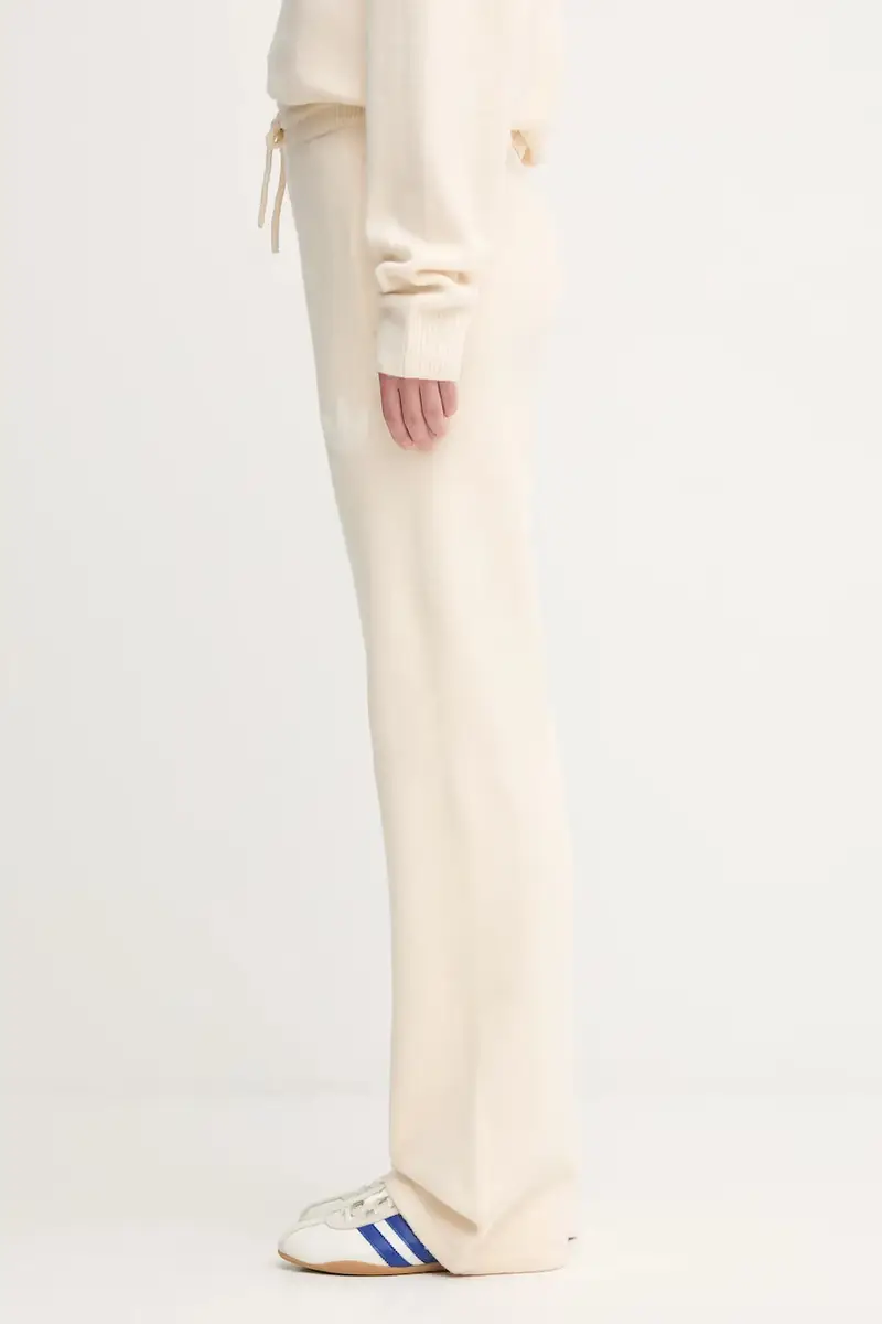 pantaloni con aggiunta di cotone bambini Knitted Pants donna colore beige KF2536 miniatura 2