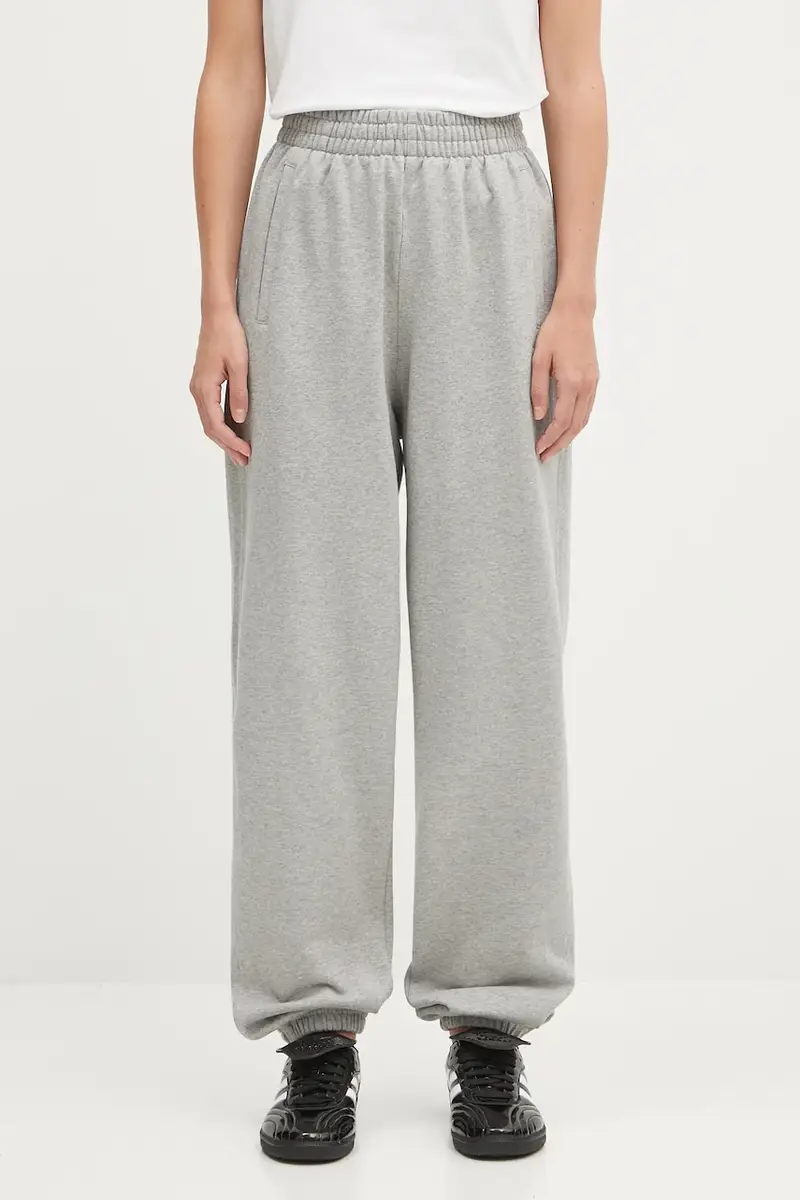 pantaloni da jogging in cotone colore grigio IY4988