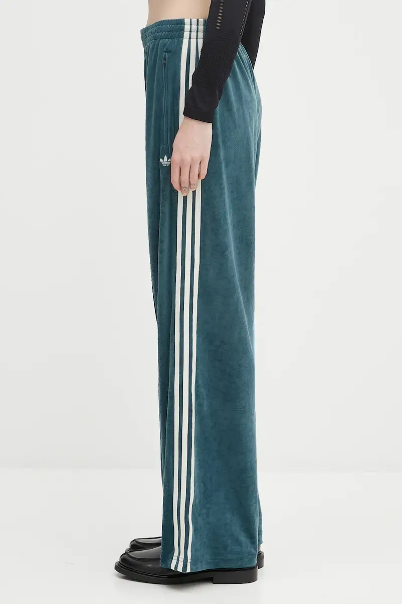 pantaloni da tuta in velluto Fb Liberty Tp donna colore verde con applicazione JW5268 Turchese