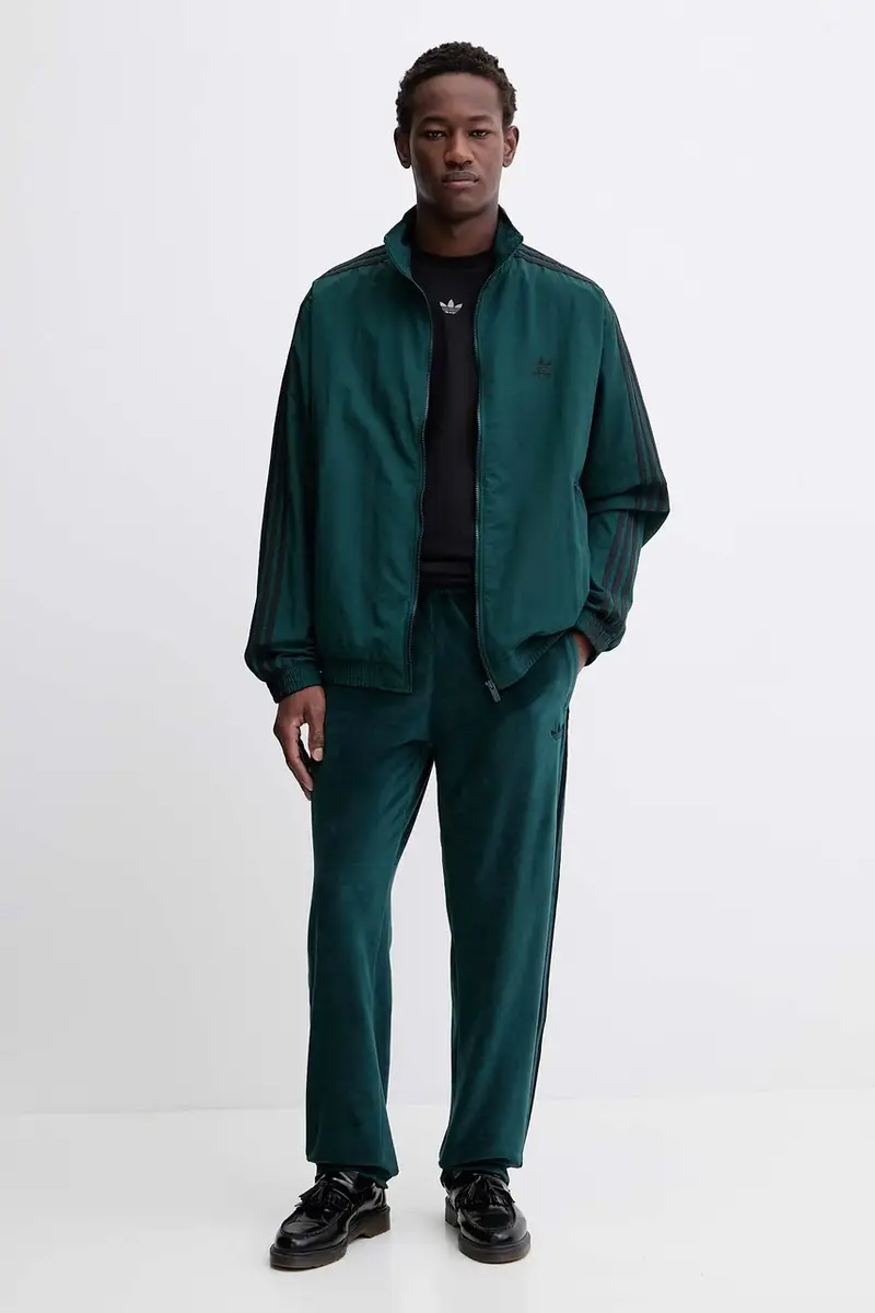 pantaloni da tuta in velluto Sst Tp uomo con applicazione JX1551 Verde miniatura 2