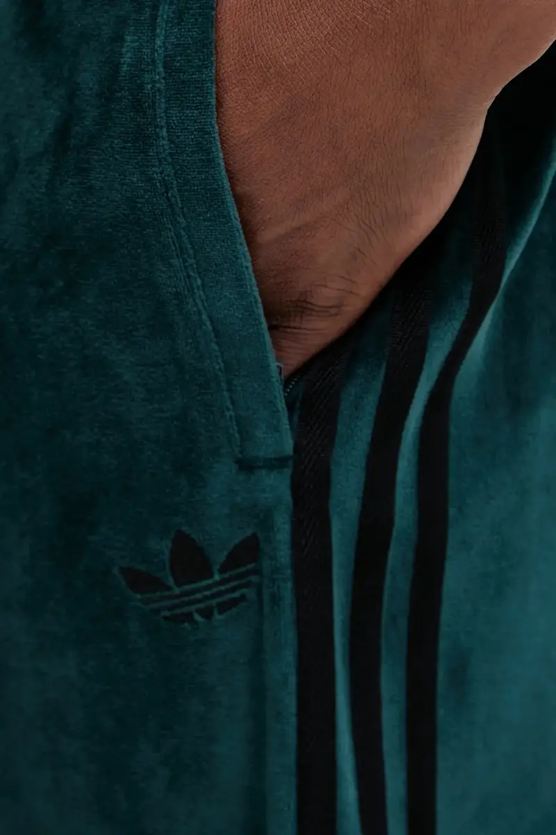 pantaloni da tuta in velluto Sst Tp uomo con applicazione JX1551 Verde miniatura 4