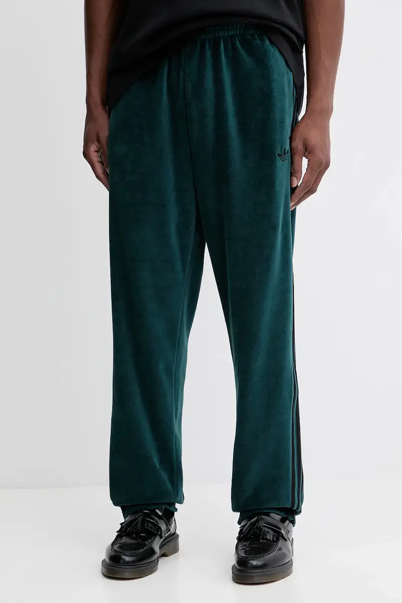 pantaloni da tuta in velluto Sst Tp uomo con applicazione JX1551 Verde