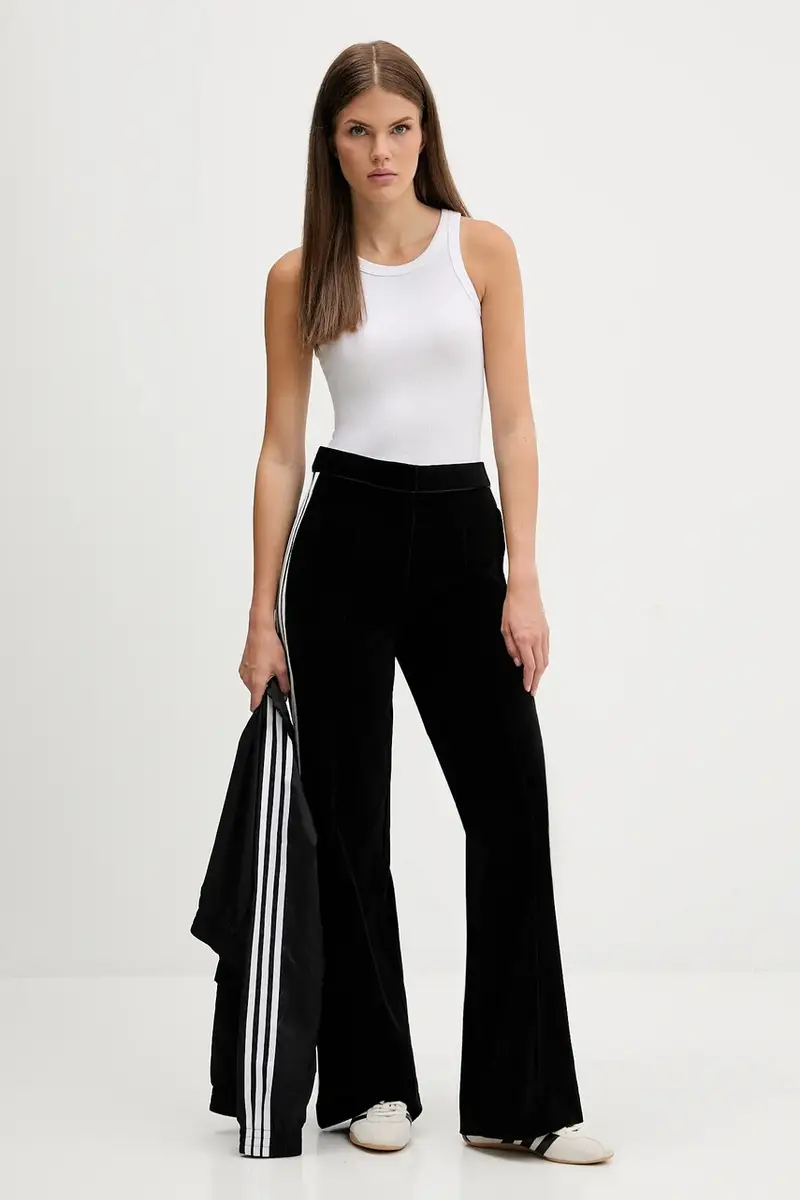 pantaloni da tuta in velluto Velvet donna colore nero KF2304 miniatura 2