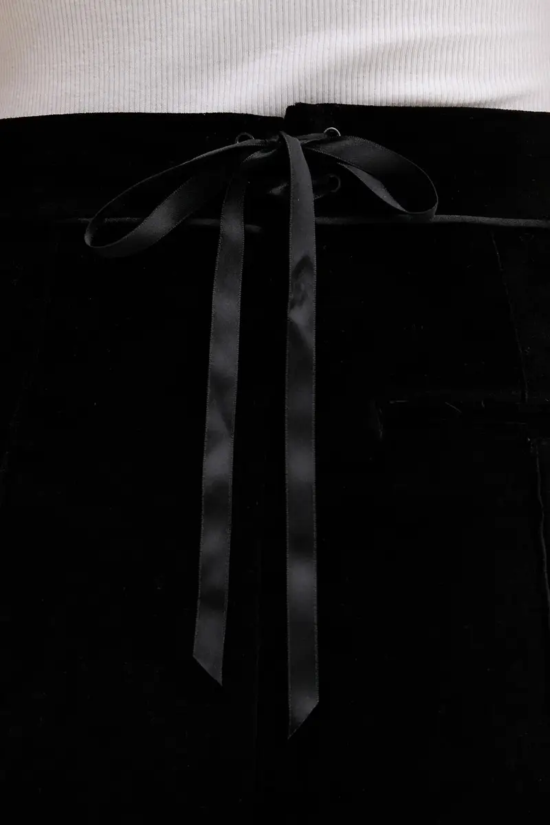 pantaloni da tuta in velluto Velvet donna colore nero KF2304 miniatura 5