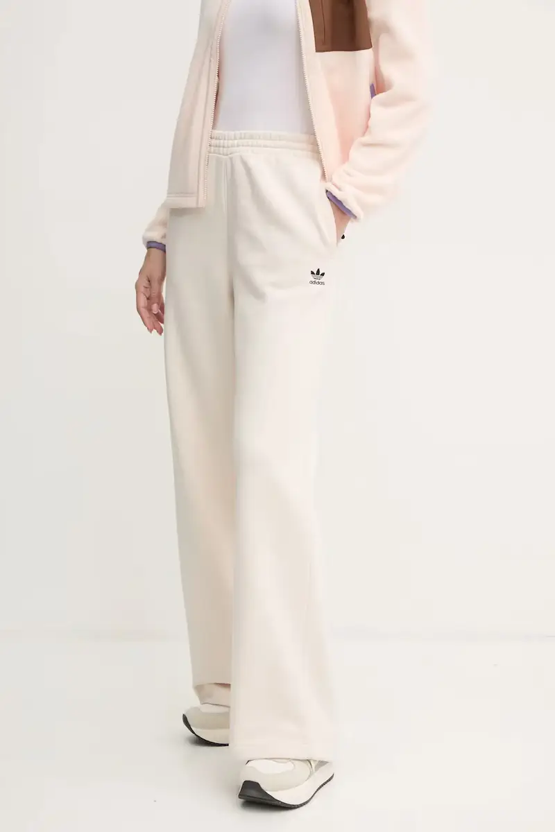 pantaloni della tuta Femme Galore Wideleg Fleece Pants colore beige JN3027