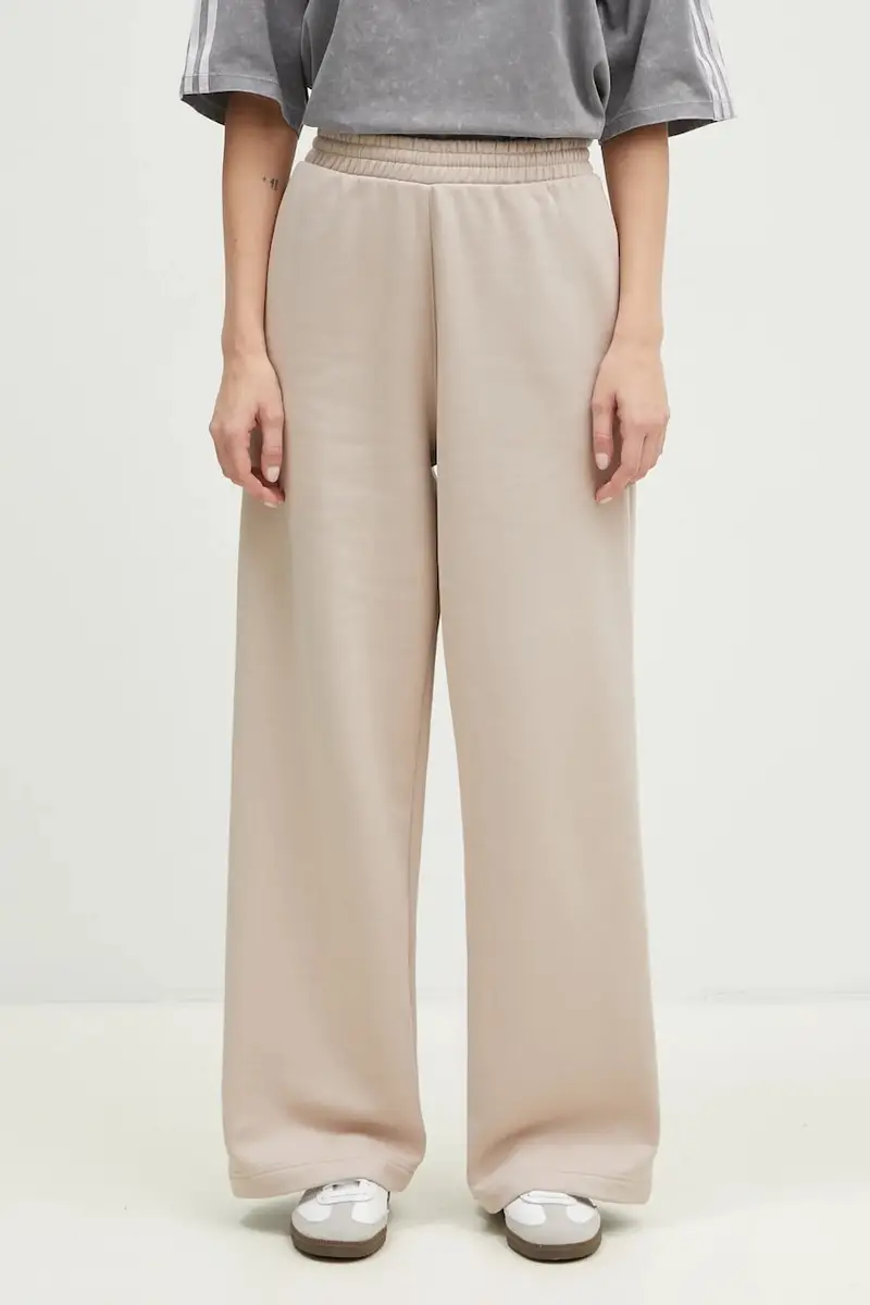 pantaloni della tuta Femme Galore Wideleg Fleece Pants colore beige JN3029