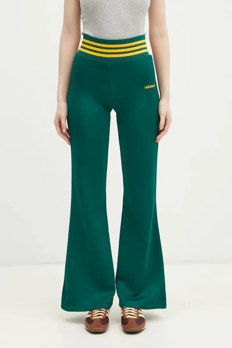 pantaloni della tuta FLARED PANTS donna colore verde con applicazione JC7689