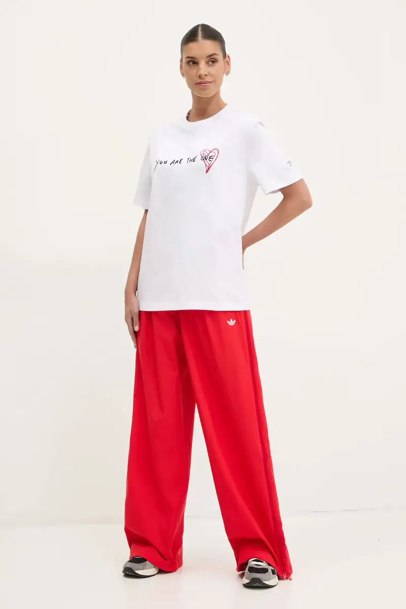 pantaloni della tuta WOVEN TP donna colore rosso JX9205 miniatura 2