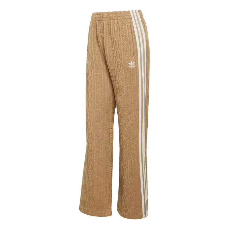 Pantaloni KNIT CLASSIC TRACK marrone chiaro / bianco naturale