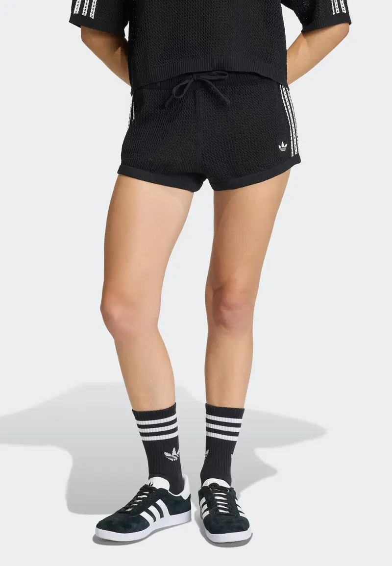 Pantaloni KNITTED CROCHET nero / bianco miniatura 3