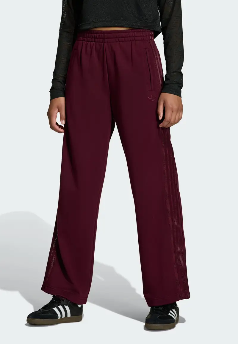 Pantaloni LOOSE LACE rosso vino miniatura 2