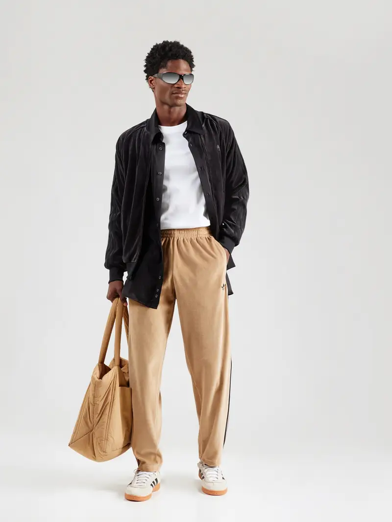 Pantaloni marrone chiaro / nero miniatura 3