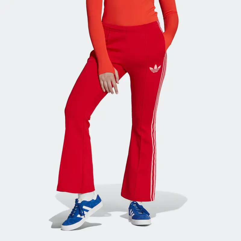 Originals Pantaloni Sportivi Svasati con Stampa Logo a Strisce Slim Fit Donna Fondi IB2020 XS miniatura 2