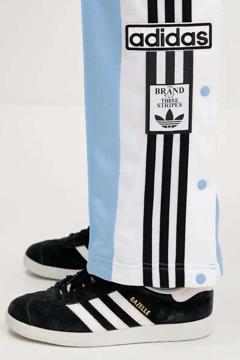 pantaloni tuta Adibreak donna colore blu con applicazione JV7513 miniatura 4