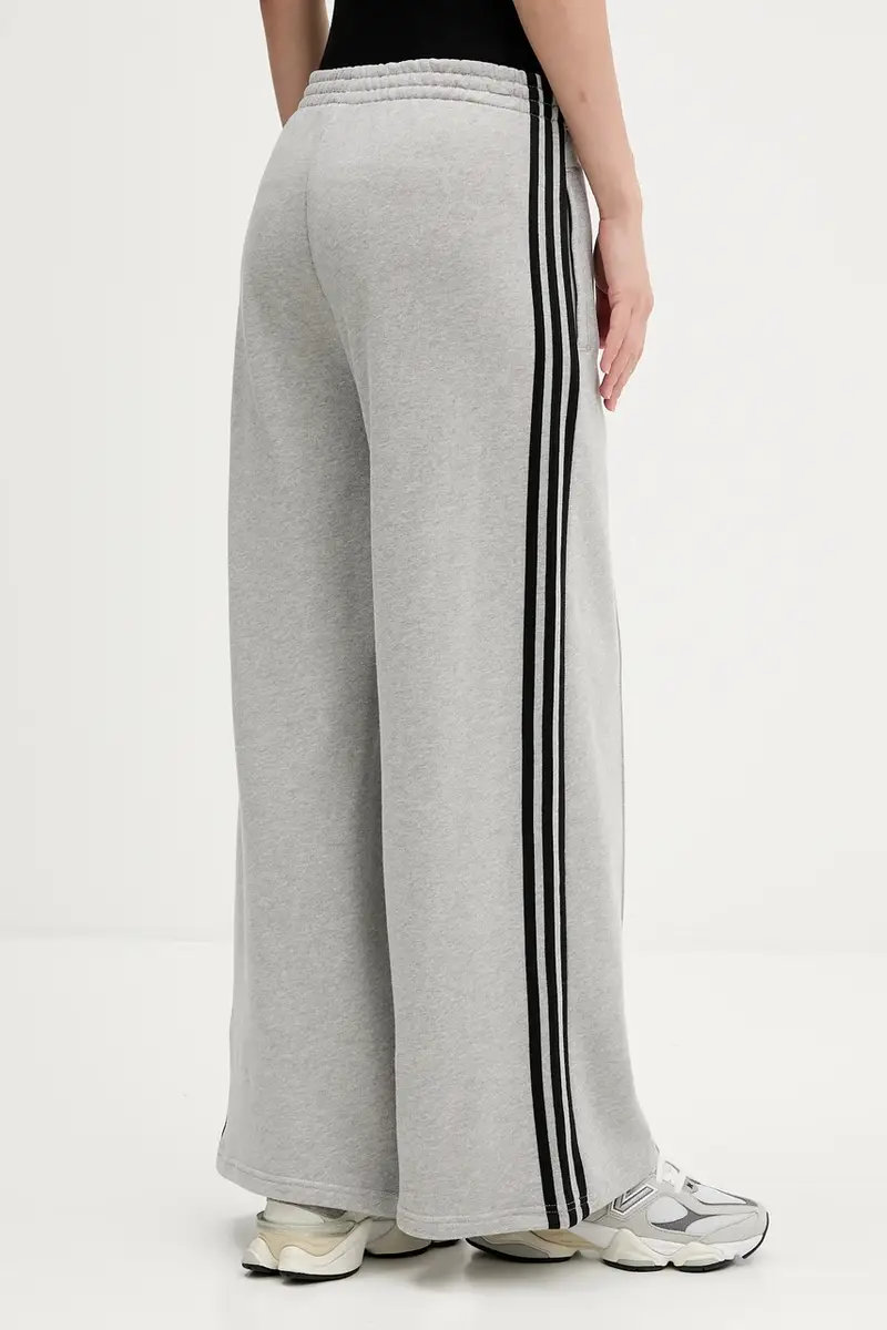 pantaloni tuta di cotone 3-Stripes donna colore grigio con applicazione JV7476 miniatura 3