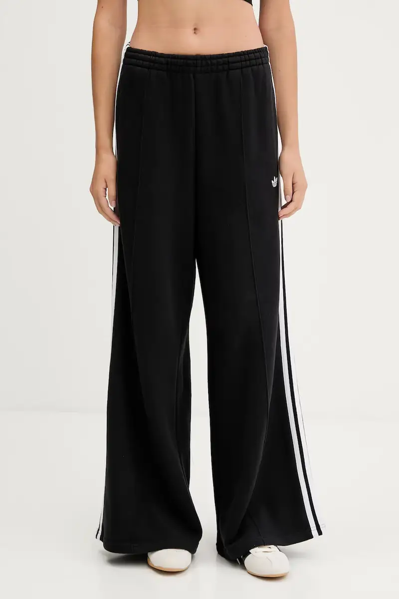pantaloni tuta di cotone 3-Stripes donna colore nero con applicazione JV7473