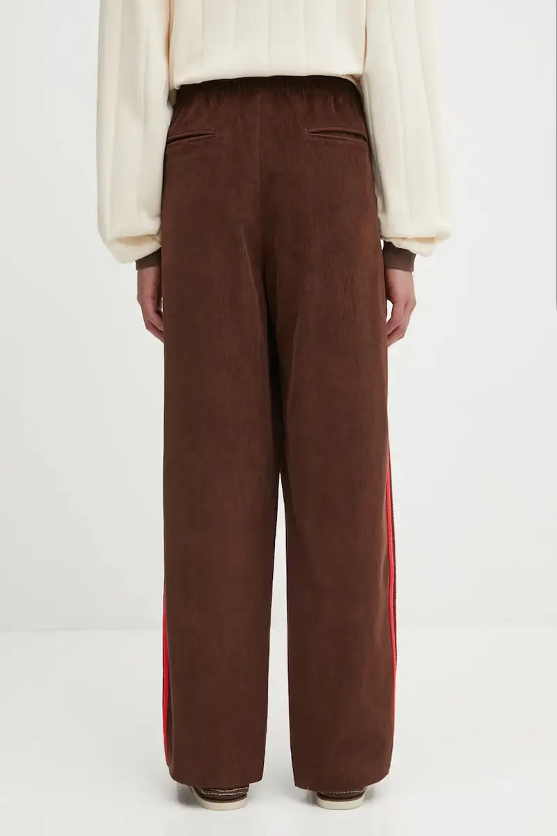 pantaloni tuta di cotone Cord Pant uomo colore marrone con applicazione JX3108 miniatura 3