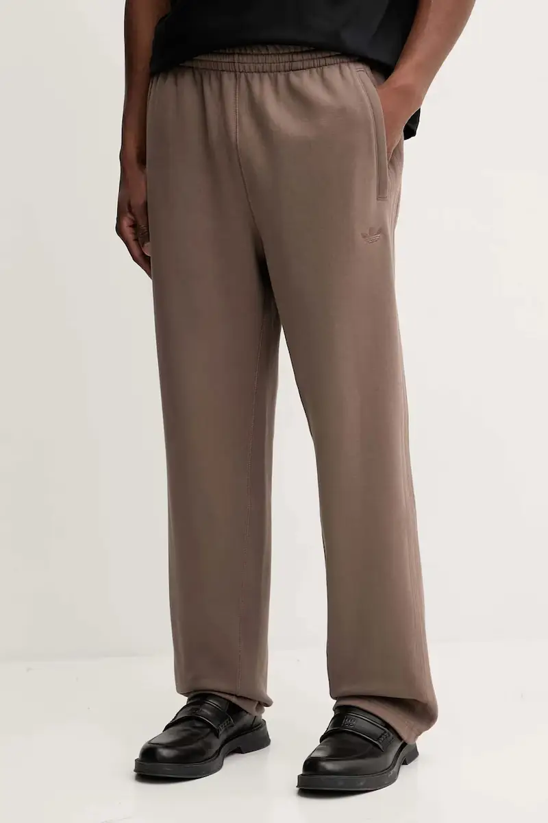 pantaloni tuta di cotone Ess Wide Pt uomo colore marrone JW1046