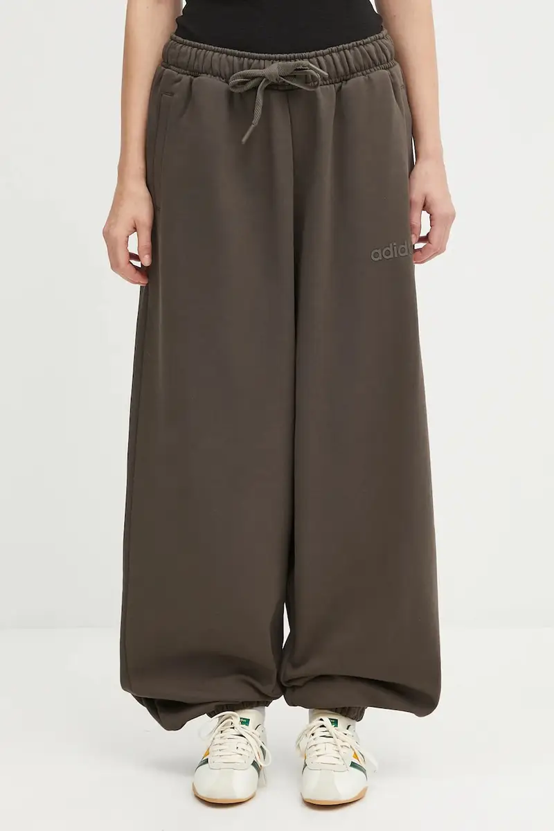 pantaloni tuta di cotone Essentials donna colore verde JW0988