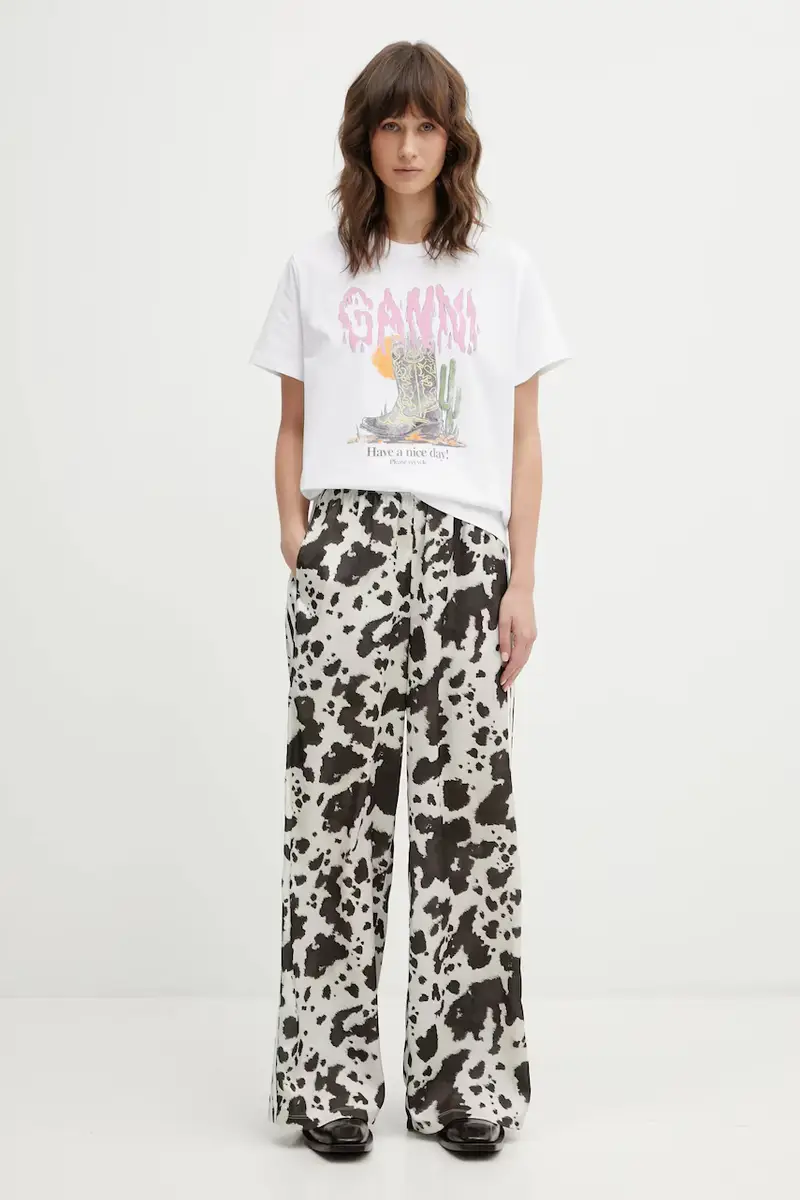 pantaloni tuta donna colore beige KA2668 miniatura 5