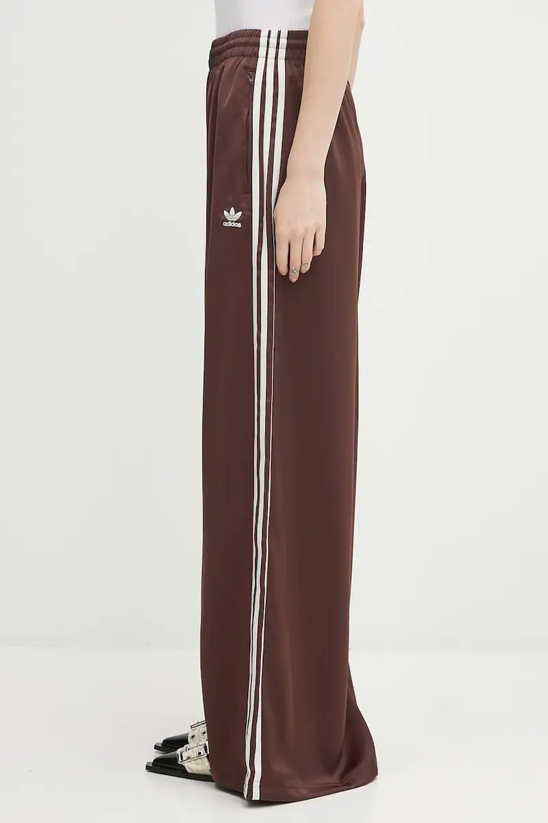 pantaloni tuta Satin Tp Wl donna colore marrone con applicazione KD2541