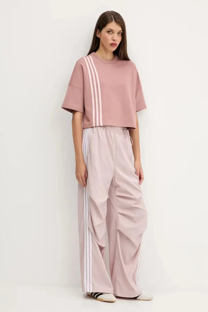 pantaloni tuta Trackpant donna colore rosa con applicazione KE9791 miniatura 2