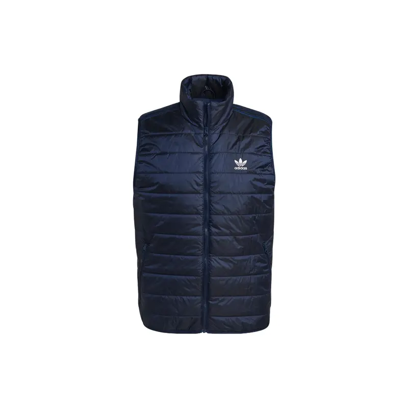 Originals Piumino Imbottito Monocolore Logo a Strisce Zip Collo Alto Gilet da Uomo Blu HL9216 XS
