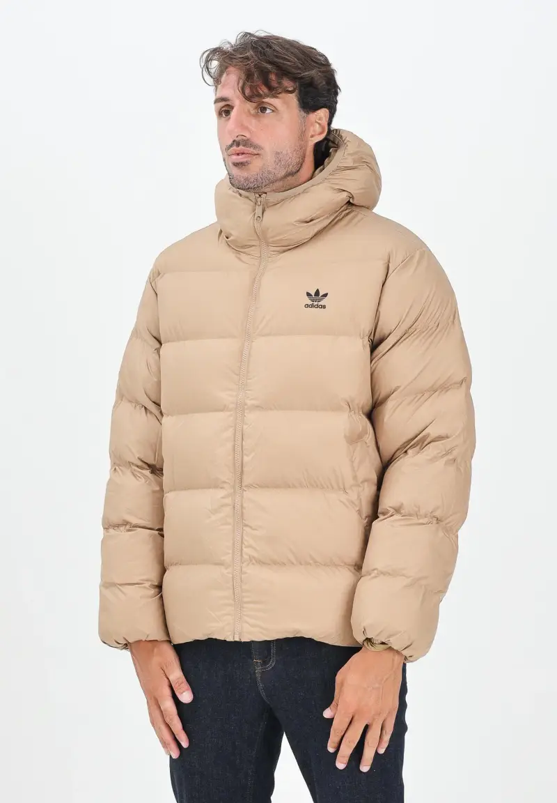 Piumino Tonal Hooded Puffer beige da uomo