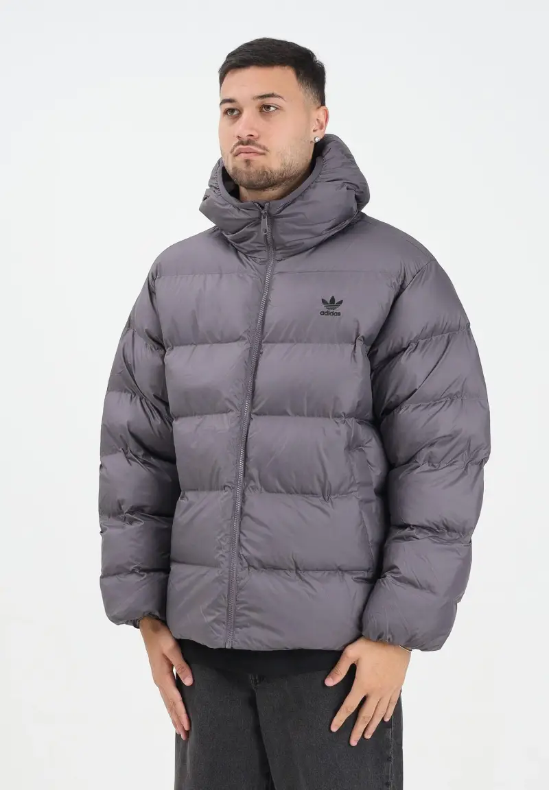 Piumino Tonal Hooded Puffer grigio da uomo